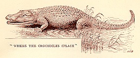 Drawing: Where the Crocodiles Splash (click for external article on the Nile Crocodile)