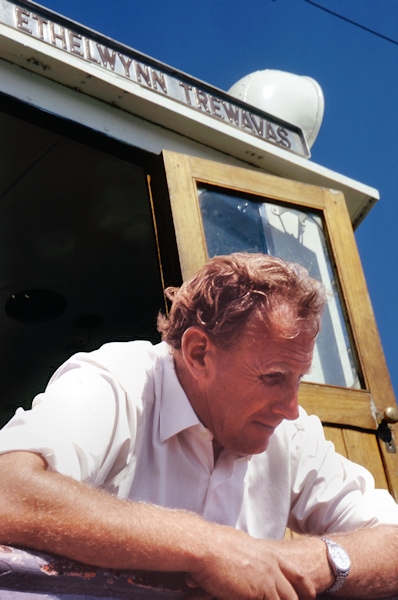 Ken Stride on the M/L Ethelwynn Trewavas, 1971; photo &copy; by M. K. Oliver