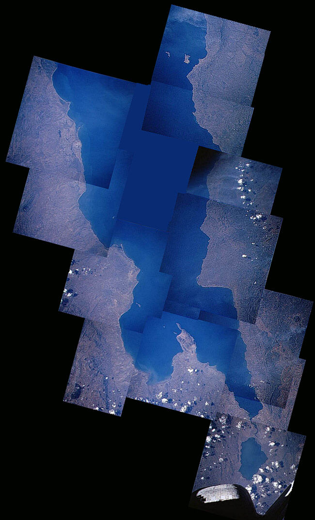 Southern L. Malawi from Shuttle Columbia,
NASA photos edited together by M. K. Oliver